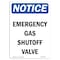 Signmission OSHA Notice Sign, 10" Height, Rigid Plastic, Emergency Gas Shutoff Valve Sign, Portrait OS-NS-P-710-V-11851 - alternate 1